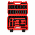 95PCS Socket Wrench Set, Mechanics Tool Kit with Ratchet Handle, Deep and Shallow Sockets, Extension Bars, Screwdriver Bits and T-Handle, Portable Red Tool Box Set for Auto Repair, Garage, Home Maintenance, DIY