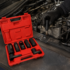 7PCS Lug Nut Remover Set, Damaged Bolt Extractor Socket Set with Twist Sockets and Drive Adapter, Wheel Lock Nut Removal Tool Kit for Stripped, Rounded, Rusted Nuts, Auto Repair, Tire Change, Garage Use