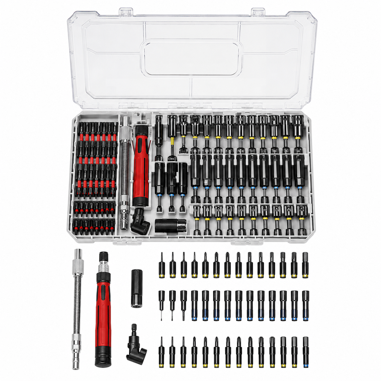 Precision Screwdriver Bit Set, Magnetic Electronics Repair Tool Kit with Multi-Size Bits, Screwdriver Handle, Extension Rod and Portable Clear Storage Case for Phone, Laptop, Tablet, Watch, Glasses, Camera, Game Console Repair