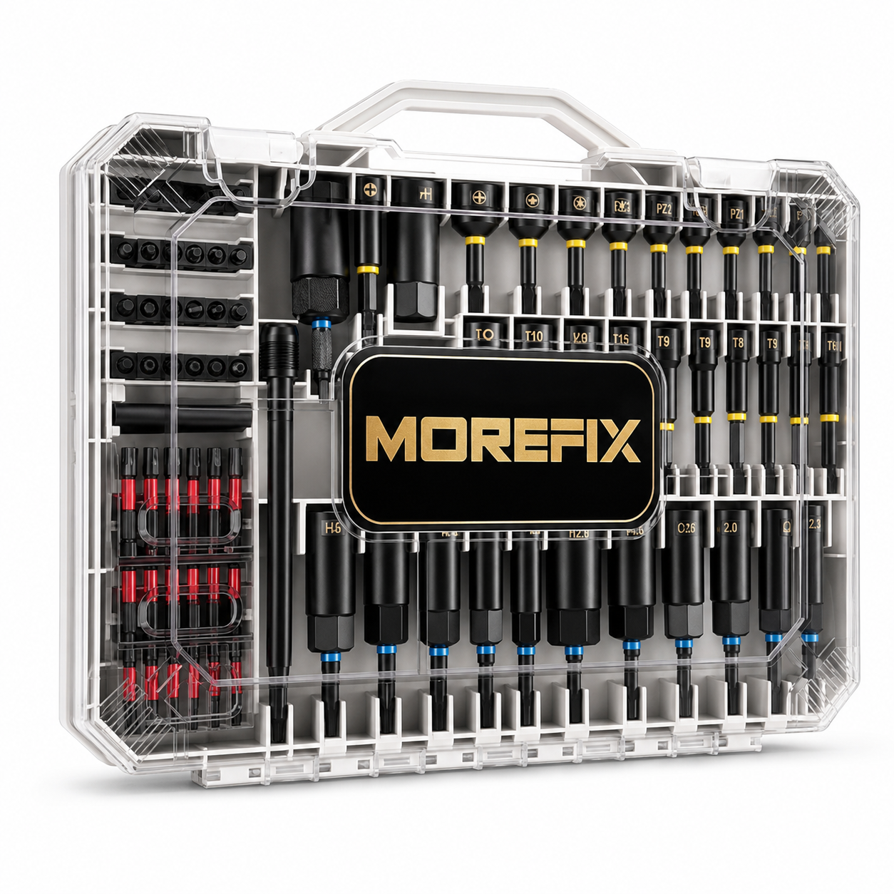 80PCS Socket Screwdriver Set, Magnetic Screwdriver Bit Set with Nut Drivers, Precision Bits, Driver Handle, Extension Adapter and Clear Storage Case, Multi-Function Tool Kit for Phone, Laptop, Home Repair, Garage, DIY
