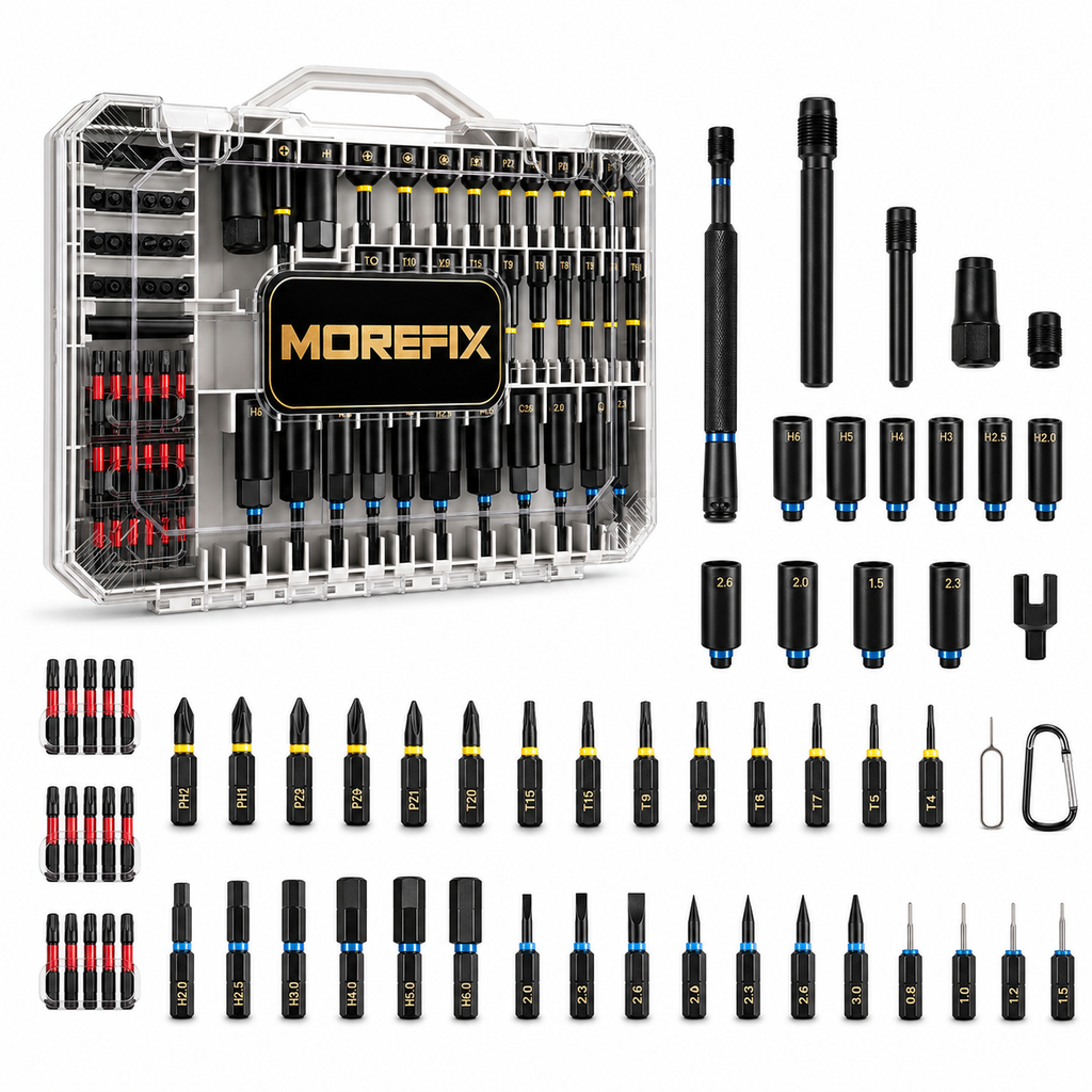 80PCS Socket Screwdriver Set, Magnetic Screwdriver Bit Set with Nut Drivers, Precision Bits, Driver Handle, Extension Adapter and Clear Storage Case, Multi-Function Tool Kit for Phone, Laptop, Home Repair, Garage, DIY