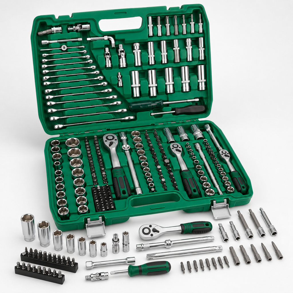 216PCS Hand Tool Set, Mechanics Tool Kit with Socket Wrench Set, Ratchets, Combination Wrenches, Screwdrivers, Bits and Extension Bars, Portable Tool Box Set for Auto Repair, Home Maintenance, Garage, DIY Projects, Gift for Men