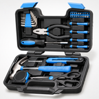 39PCS Pink Tool Set for Women, Household Hand Tool Kit with Hammer, Pliers, Screwdrivers, Tape Measure, Utility Knife, Hex Keys and Bits, Portable Tool Box Set for Home Repair, Apartment, DIY Projects, Gift for Women