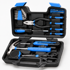 39PCS Pink Tool Set for Women, Household Hand Tool Kit with Hammer, Pliers, Screwdrivers, Tape Measure, Utility Knife, Hex Keys and Bits, Portable Tool Box Set for Home Repair, Apartment, DIY Projects, Gift for Women