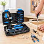 39PCS Pink Tool Set for Women, Household Hand Tool Kit with Hammer, Pliers, Screwdrivers, Tape Measure, Utility Knife, Hex Keys and Bits, Portable Tool Box Set for Home Repair, Apartment, DIY Projects, Gift for Women