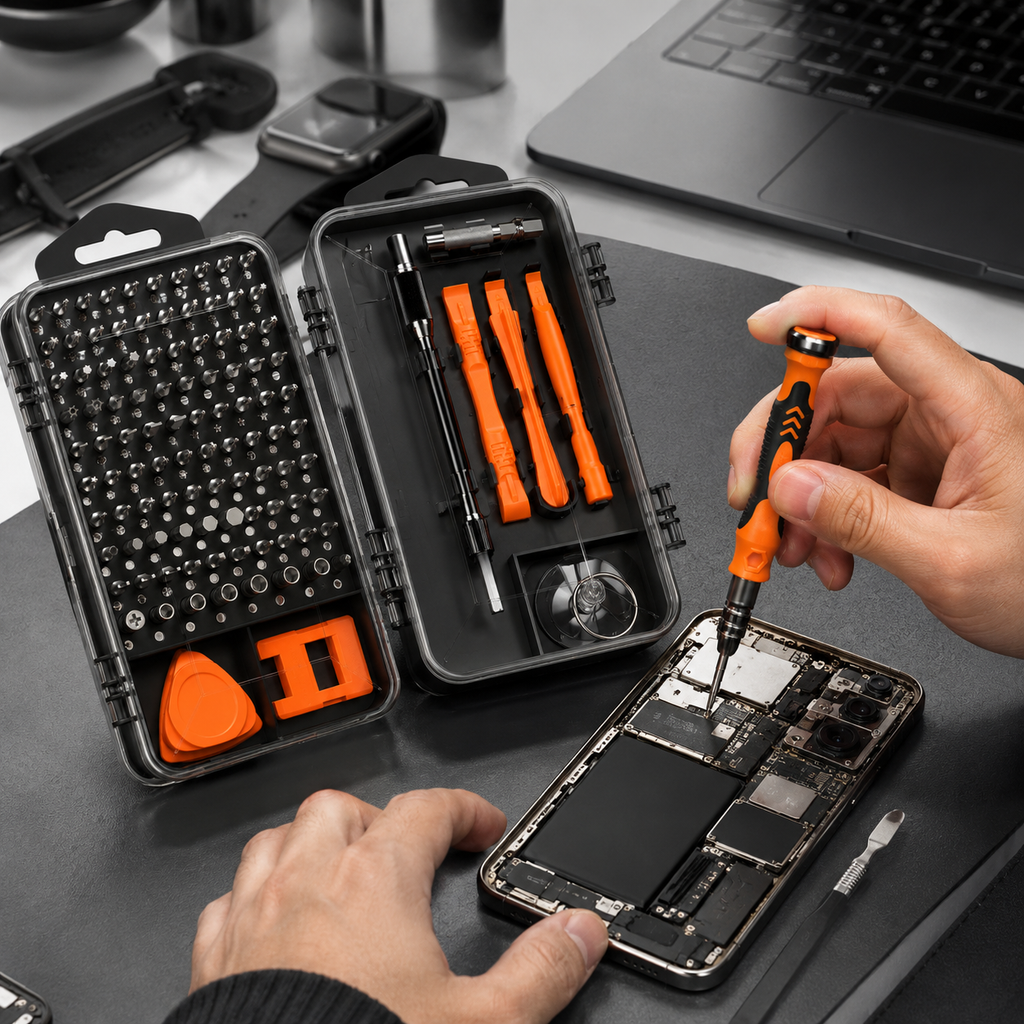 115PCS Precision Screwdriver Set, Magnetic Electronics Repair Tool Kit with 98 S2 Steel Bits, Extension Rod, Tweezers, Pry Bars and Opening Picks, High Hardness Screwdriver Repair Tool Kit for Phone, Laptop, Watch, Glasses, Gift for Men and Women
